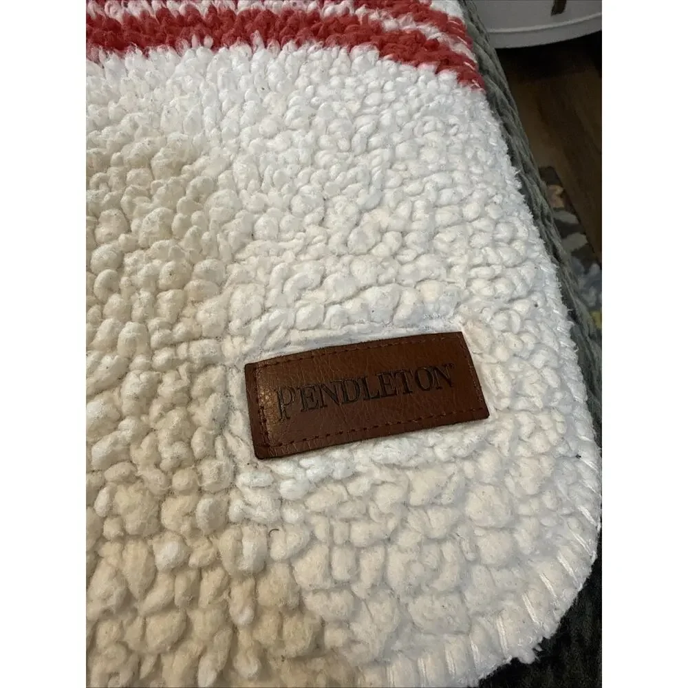 Pendleton Home Collection Sherpa Fleece Throw Blanket 54 X 74 Striped Rainbow